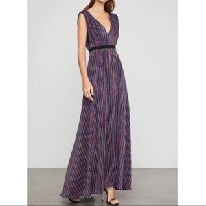 bcbg shimmer stripe knit gown
